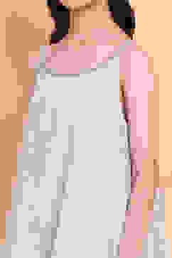 Powder Blue Solid A-Line Suit Set image number 1