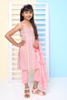 Peach Cotton Straight Kurta Regular Pant Suit Set image number 2