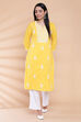 Pink Cotton Chikankari Embroidered Kurta image number 4