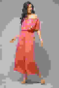 Pink LIVA Printed Jumpsuit image number 0