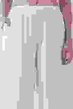 White Solid Straight Palazzos image number 1