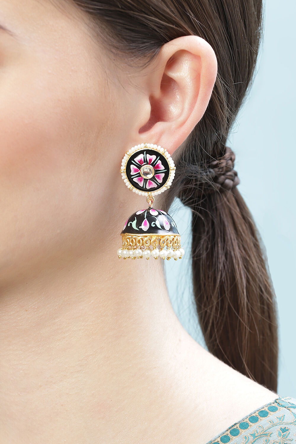 Black Brass Earrings image number 1