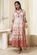 Ecru Cotton Printed Anarkali Suit Set image number 6