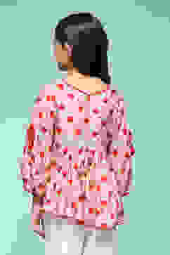 Off White Polyester Flared Printed Top image number 4