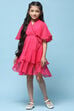 White Chiffon Dobby Tiered Dress image number 5