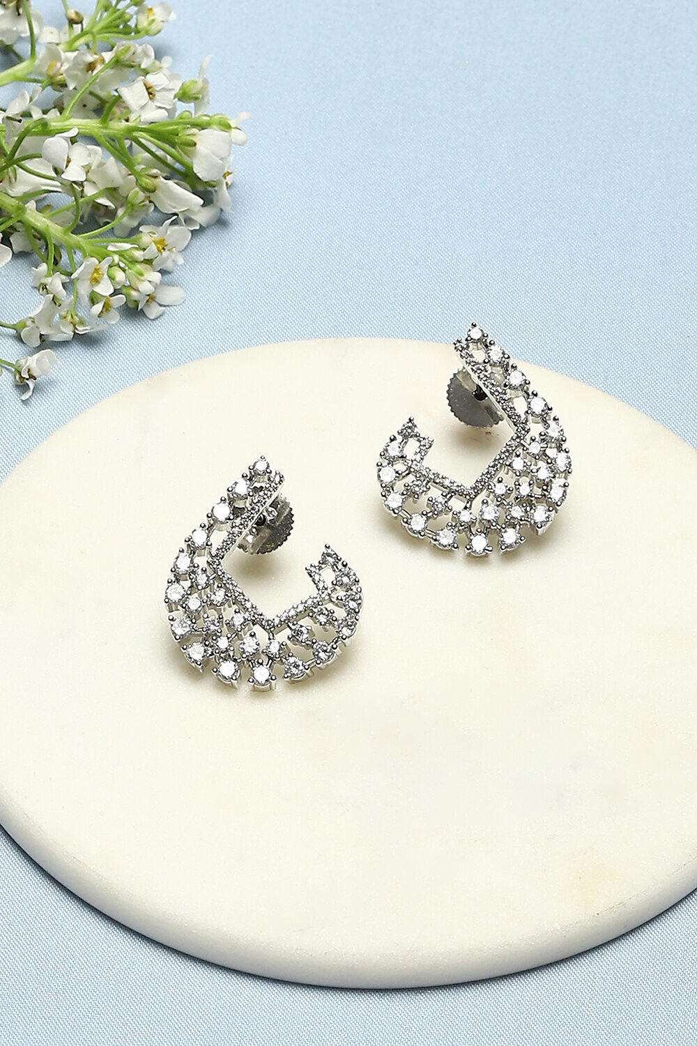 White Brass Earrings image number 0