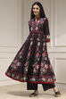 Blue Cotton Printed Anarkali Suit Set image number 6
