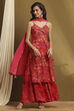 Rust Floral Printed Straight Suit Set image number 0