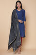 Charcoal Metallic Cotton Solid Dupatta image number 0