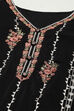 Black Organza Printed Unstitched Suit Set image number 2