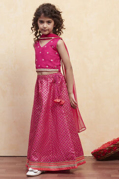 Fuchsia Polyester Lehenga Set image number 6