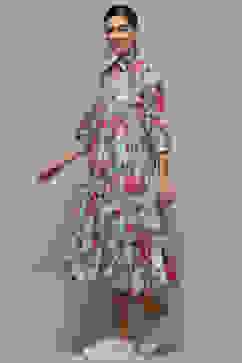 Ice Blue Cotton Tiered Dress image number 2