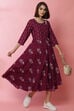 Wine Cotton Fusion Dress image number 0