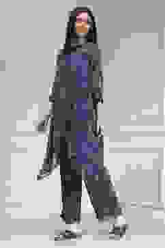 Blue Asymmetric Printed Co-ord Set image number 3