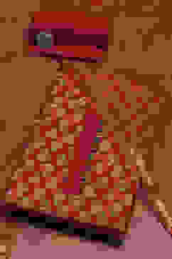 Red Cotton Screen Print Unstitched Suit Set image number 0