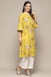 Yellow Cotton Straight Kurta image number 4