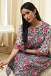 Blue and Pink Cotton Printed Straight Kurta Set image number 7