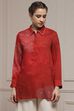 Blue Viscose Rayon A-Line Printed Top image number 5