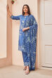 Indigo Rayon Straight Suit Set