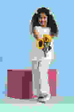 White Viscose Rayon Solid Straight Suit Set image number 7