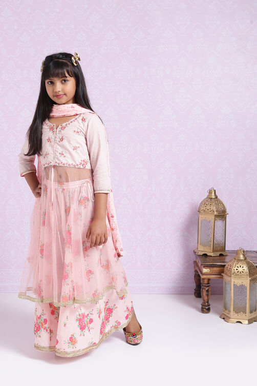 Pink Cotton Lehenga Set image number 3