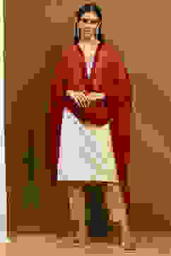 Maroon Polyester Dupatta image number 0