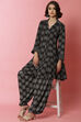 Black And Off White Viscose Printed Short Kurti image number 0