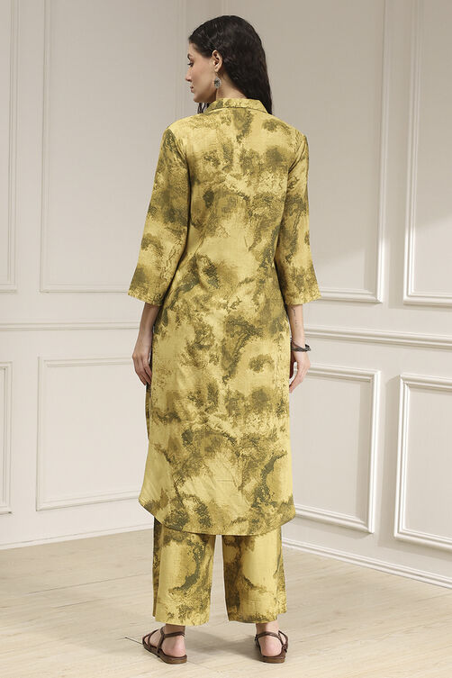Green Printed Kurta Pants Co-ord Set image number 4