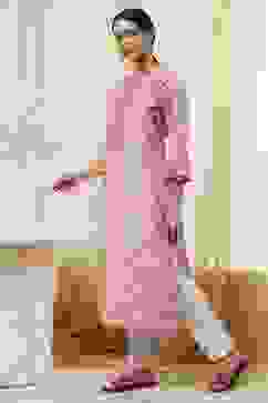 Beige Cotton Printed Straight Kurta image number 2