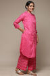 Yellow Cotton Straight Kurta Palazzo Suit Set image number 5