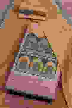 Brown Chanderi Blend Printed Embroidered Unstitched Suit Set image number 0