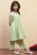 Green Cotton Gathered Suit Set image number 5