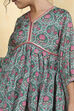 Green Polyester Printed Flared Sharara Suit Set image number 1