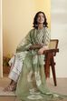 Sea Green Printed Poly Linen Floral Kurta Set image number 0