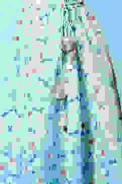 Blue Cotton Blend Short Top Lehenga Set image number 2