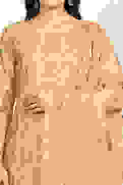 Yellow Muslin Unstitched Suit Set image number 2