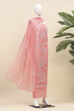 Yellow Linen Unstitched Suit Set image number 4