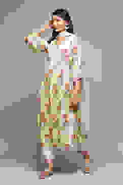 Sea Green Rayon Straight Kurta Pants Suit Set image number 5