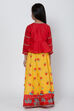 Red And Yellow Poly Cotton Lehenga Set image number 4