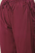 Plum Printed Rayon Straight Kurta Regular Pants Suit Set image number 2