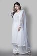 White Organza Easy Stitch Suit Set image number 0