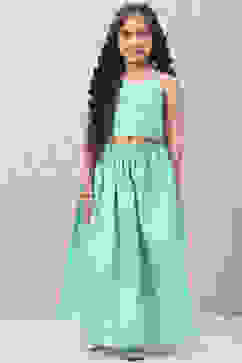 Turquoise Art Silk Lehenga Set image number 0