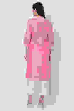 Peach Straight Kurta image number 4