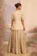 Beige Viscose Peplum Embroidered Lehenga Set image number 4