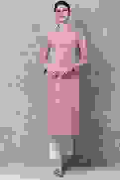 Blush Pink Cotton Straight Printed Kurta image number 0