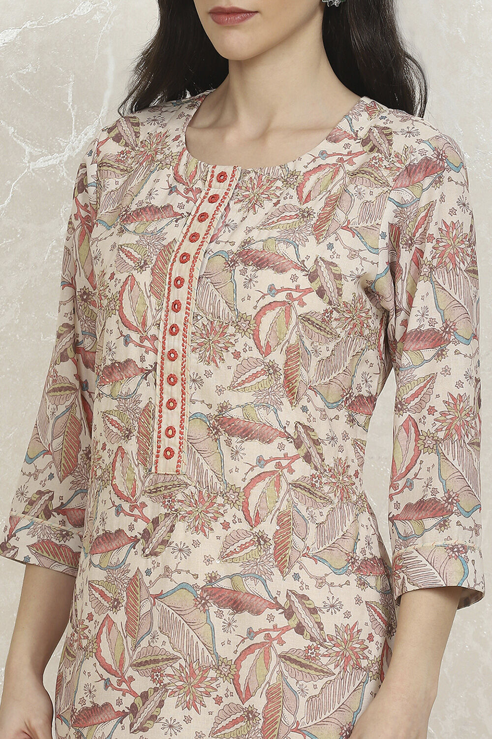 Military Green Cotton Unstitched Suit Set image number 2