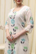 White Flex Hand Painted Unstitched Suit Set image number 3