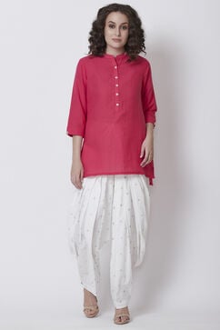 Off White Cotton Solid Salwar image number 3