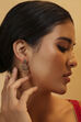 Green Brass Gold Plated Drop Earrings image number 1