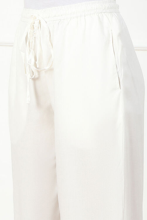 Navy Rayon Palazzo Pants image number 1